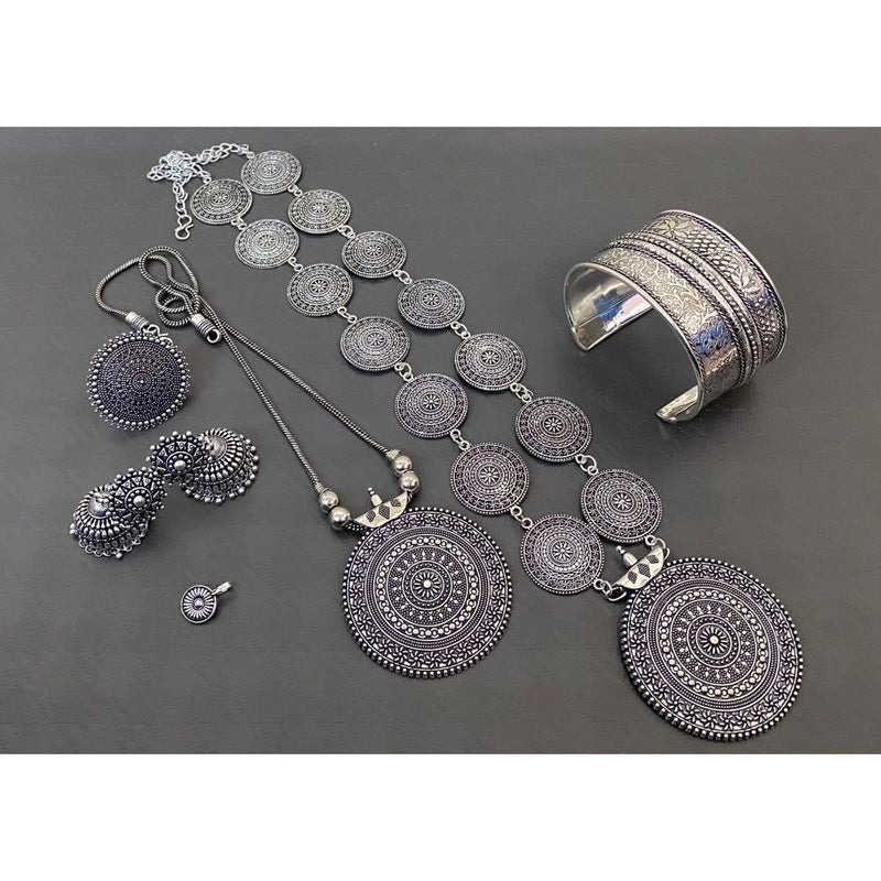 Akruti Collection Oxidised Plated Combo Set