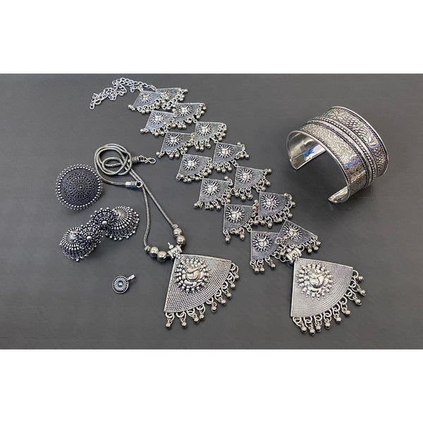 Akruti Collection Oxidised Plated Combo Set