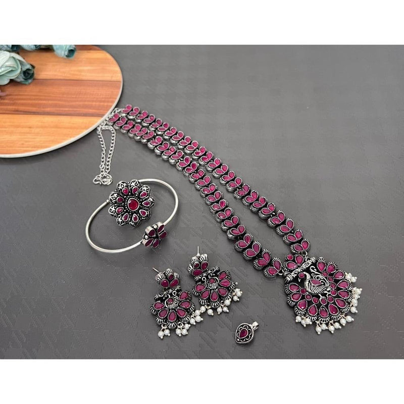 Akruti Collection Oxidised Plated Combo Set