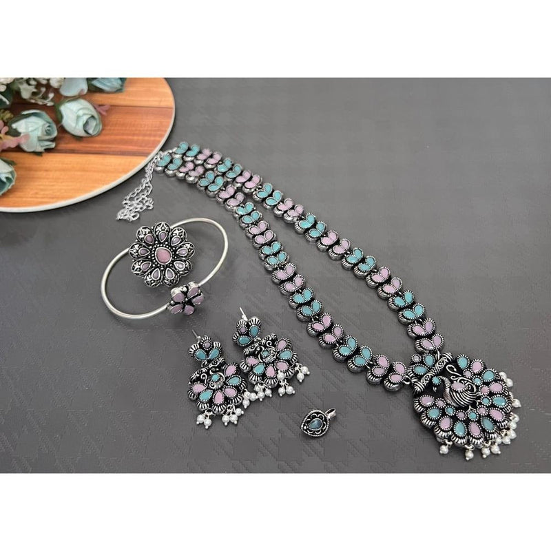 Akruti Collection Oxidised Plated Combo Set