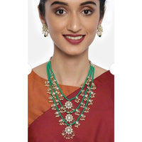 Akruti Collection Gold Plated Kundan And Pearl Long Necklace Set