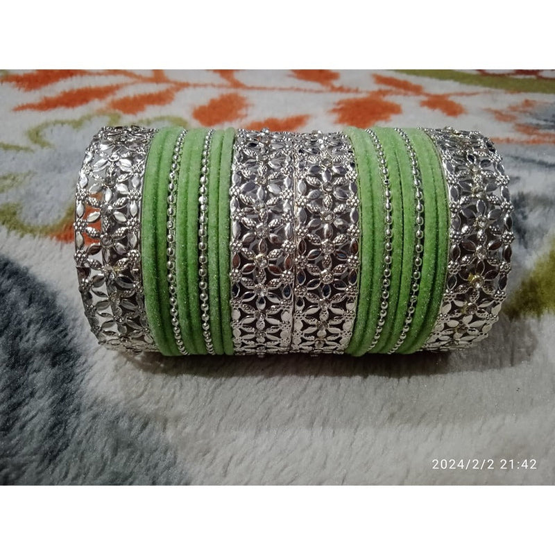 Akruti Collection Silver Plated Bangles Set