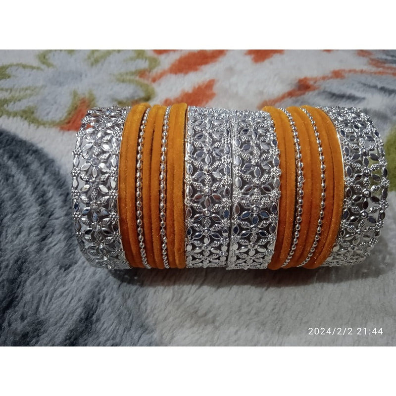 Akruti Collection Silver Plated Bangles Set