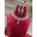 Akruti Collection Silver Plated AD Necklace Set