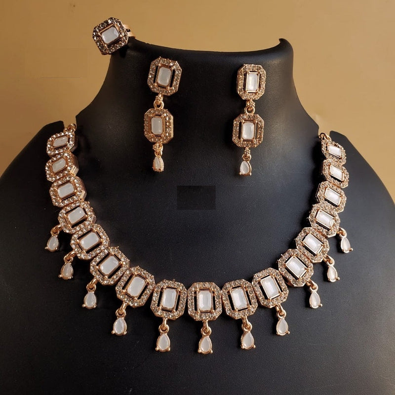 Akruti Collection Rose Gold Plated Necklace Set