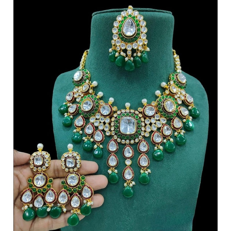 Akruti Collection Gold Plated Crystal Stone Necklace Set