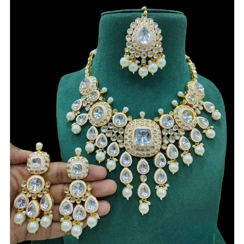 Akruti Collection Gold Plated Crystal Stone Necklace Set