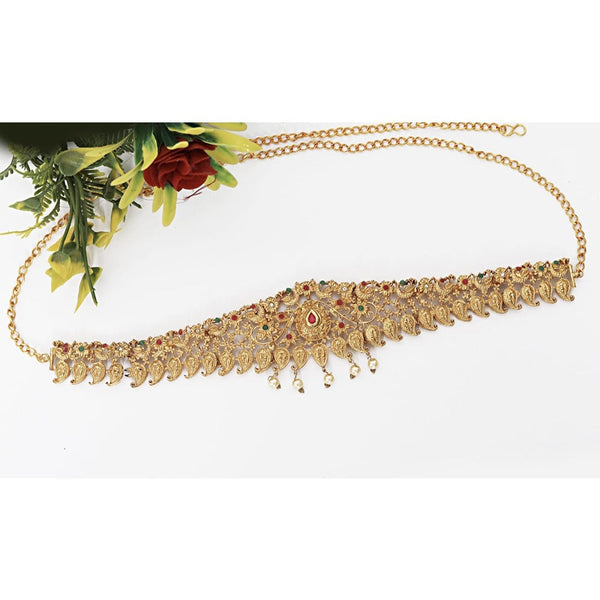 Akruti Collection Gold Plated Pota Stone Choker Necklace Set