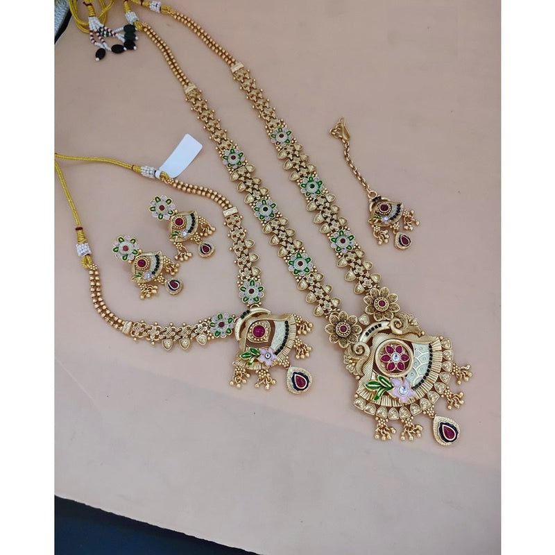 Akruti Collection Meenakari Necklace Combo Set