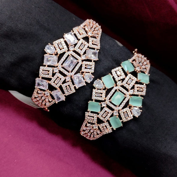 Akruti Collection Rose Gold Plated AD Kada (1 Piece only)
