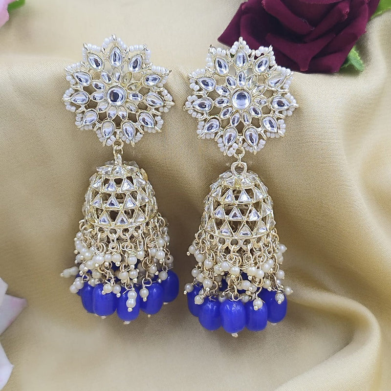 Akruti Collection Gold Plated Kundan Jhumki Earrings