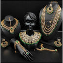 Akruti Collection Gold Plated Kundan Bridal Set