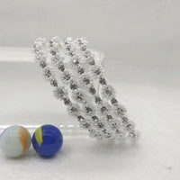 Star Bangles Silver Plated Pearl Bangle Set