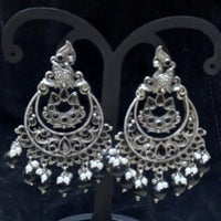 Infinity Jewels Oxidised Plated Pota Stone Dangler Earrings
