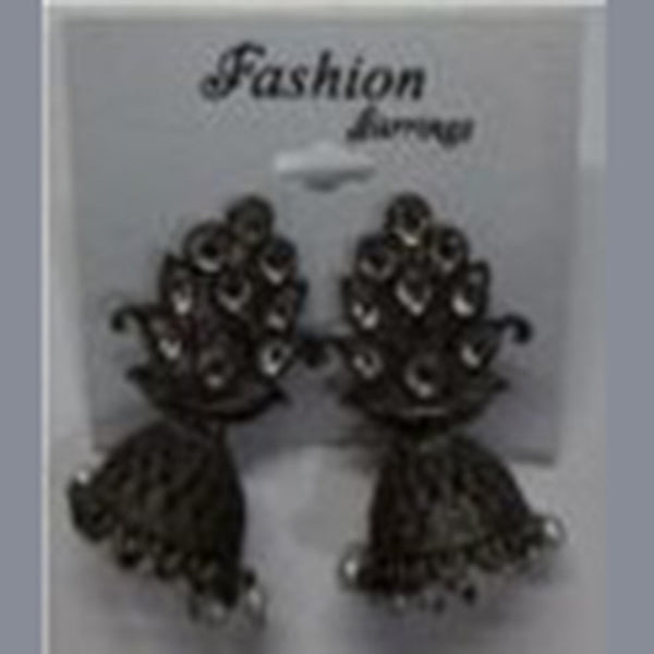 Infinity Jewels Oxidised Plated Jhumki Earrings