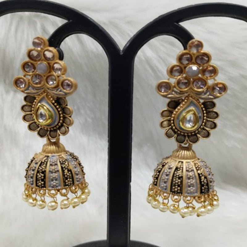 Infinity Jewels Gold Plated Austrian Stone Jhumki Earrings