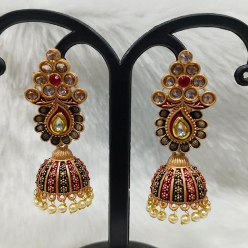 Infinity Jewels Gold Plated Austrian Stone Jhumki Earrings