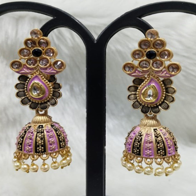 Infinity Jewels Gold Plated Austrian Stone Jhumki Earrings