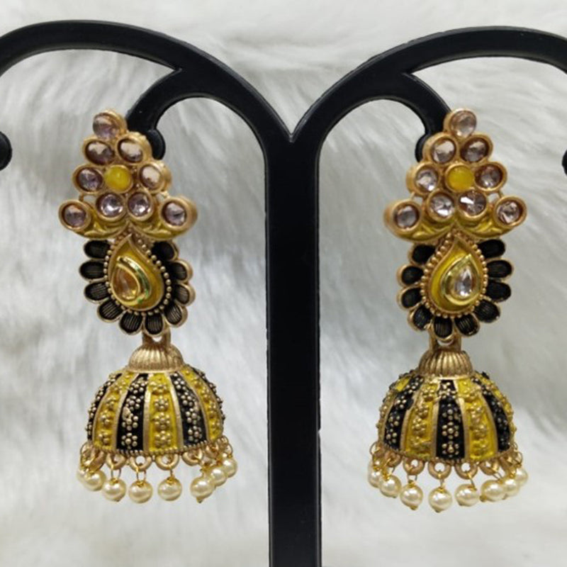 Infinity Jewels Gold Plated Austrian Stone Jhumki Earrings