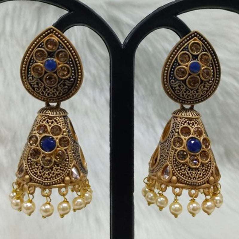 Infinity Jewels Gold Plated Austrian Stone Jhumki Earrings