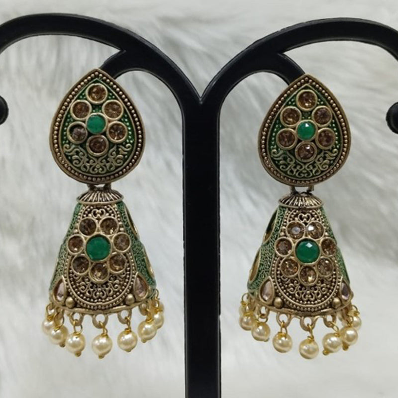 Infinity Jewels Gold Plated Austrian Stone Jhumki Earrings