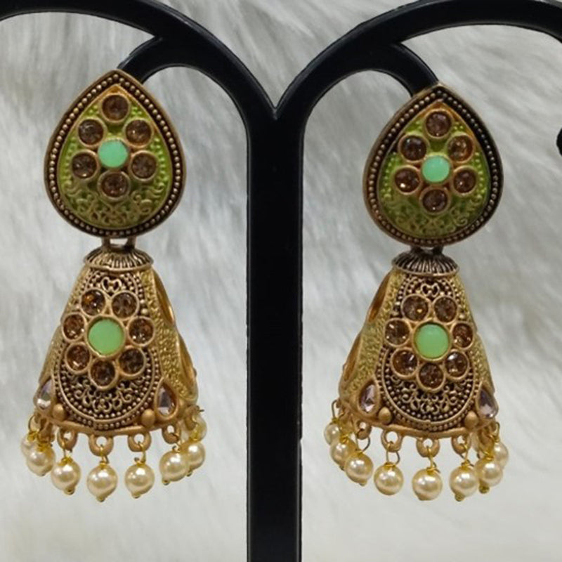 Infinity Jewels Gold Plated Austrian Stone Jhumki Earrings