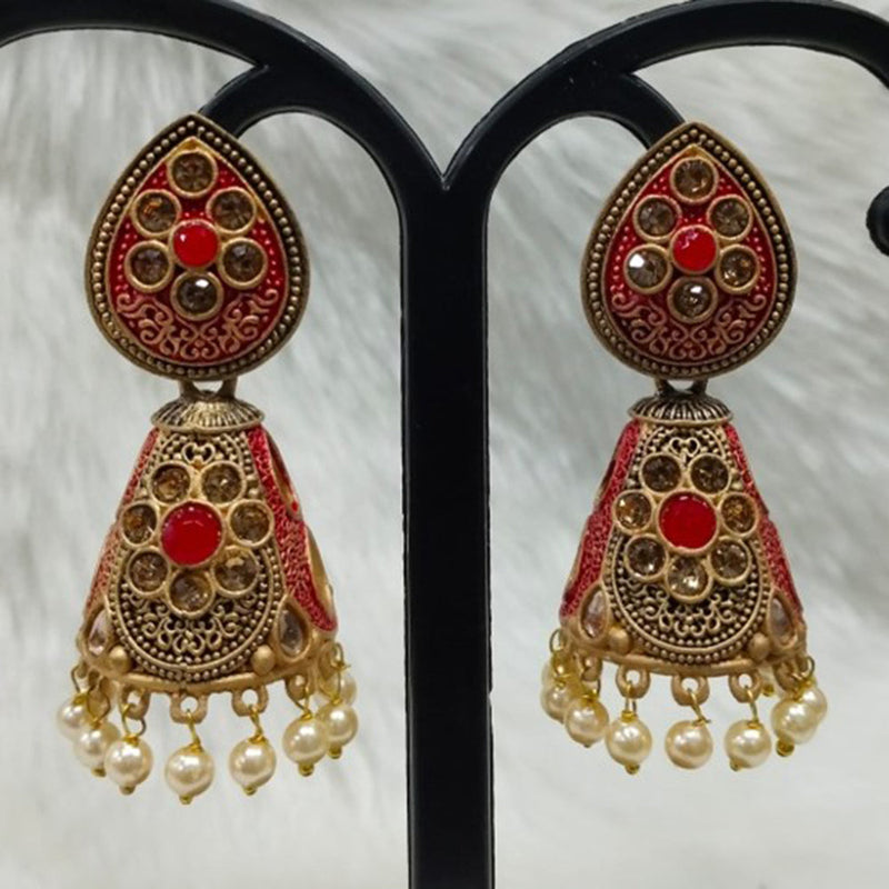 Infinity Jewels Gold Plated Austrian Stone Jhumki Earrings