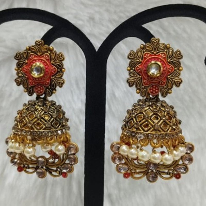 Infinity Jewels Gold Plated Austrian Stone Jhumki Earrings