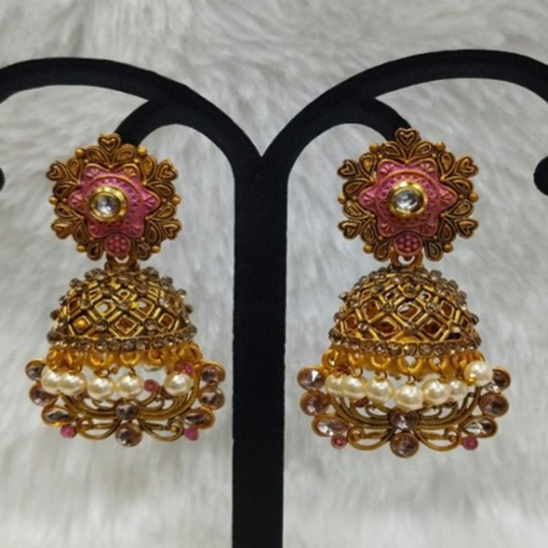 Infinity Jewels Gold Plated Austrian Stone Jhumki Earrings