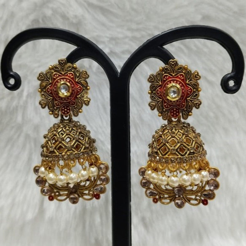 Infinity Jewels Gold Plated Austrian Stone Jhumki Earrings