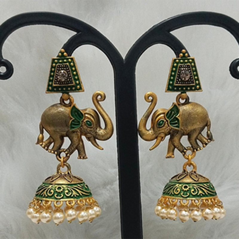 Infinity Jewels Gold Plated Jhumki Earrings