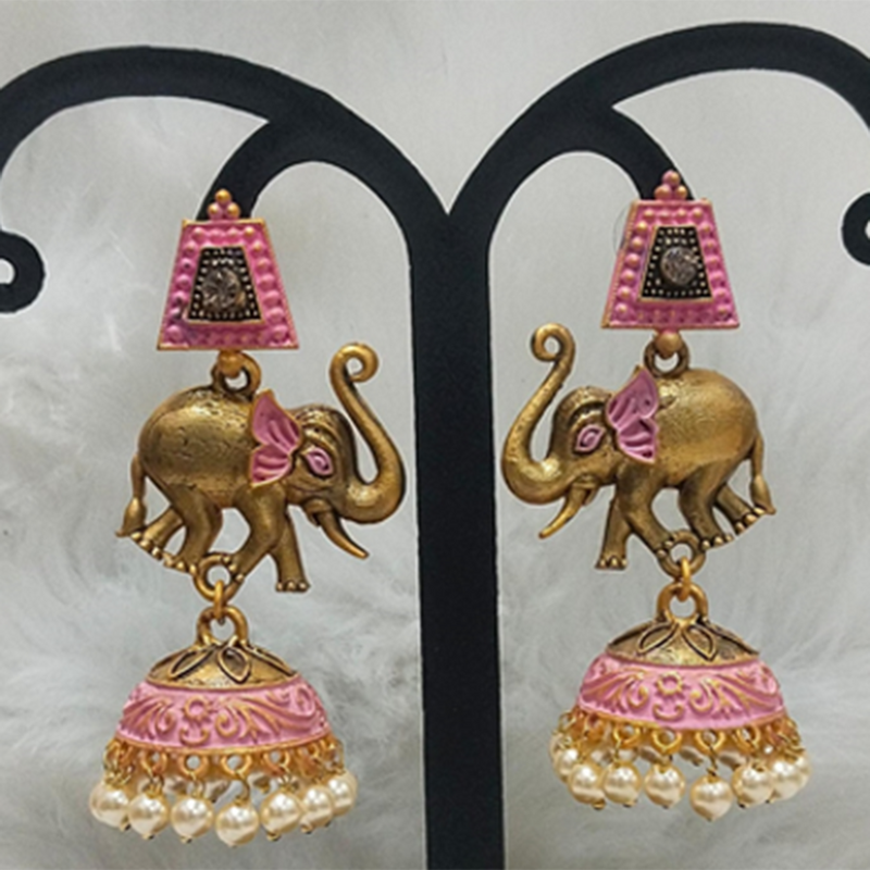 Infinity Jewels Gold Plated Jhumki Earrings