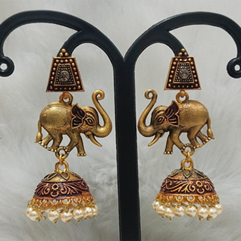 Infinity Jewels Gold Plated Jhumki Earrings