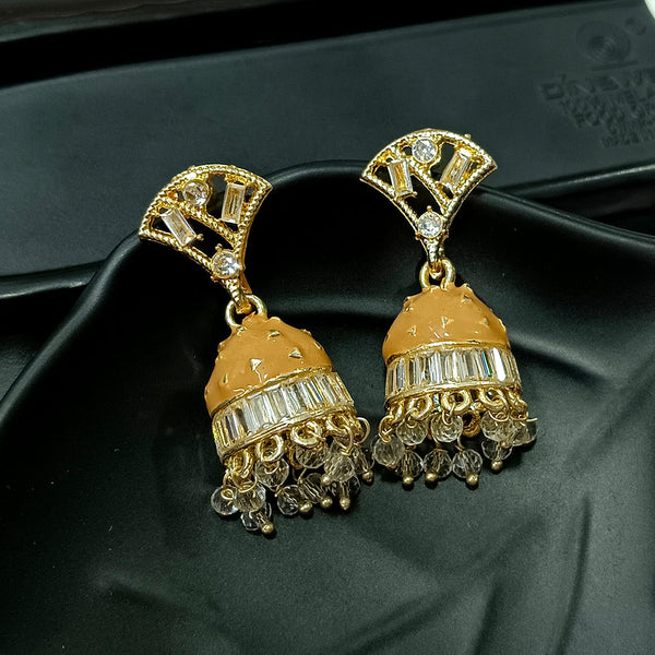 Infinity Jewels Gold Plated Hypoallergenic Nickel Free Meenakari Jhumki Earrings
