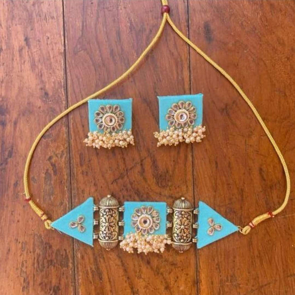 Shrijicreation Gold Plated Handmade Choker Necklace Set