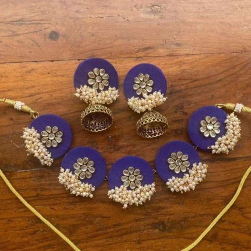 Shrijicreation Gold Plated Handmade Choker Necklace Set