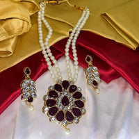 Palak Art Gold Plated Crystal Stone Necklace Set