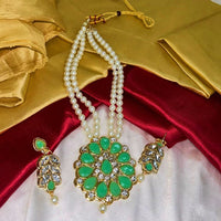 Palak Art Gold Plated Crystal Stone Necklace Set