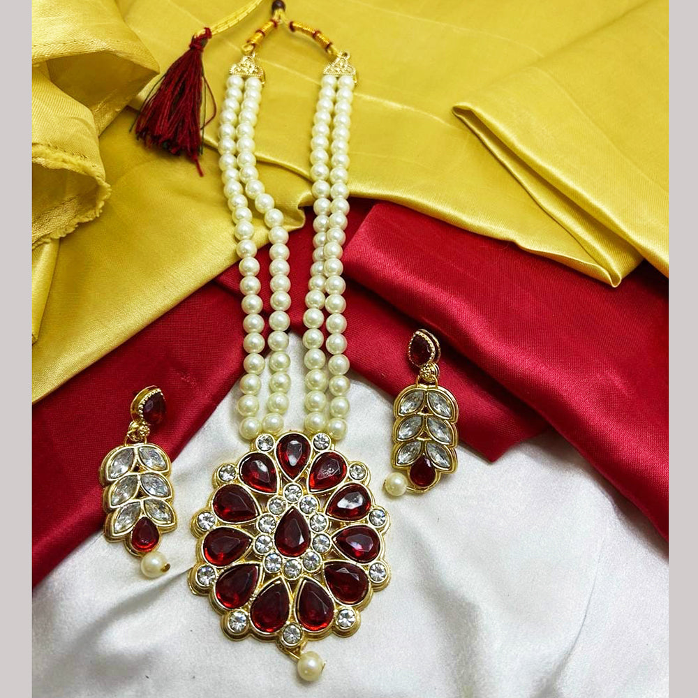 Palak Art Gold Plated Crystal Stone Necklace Set