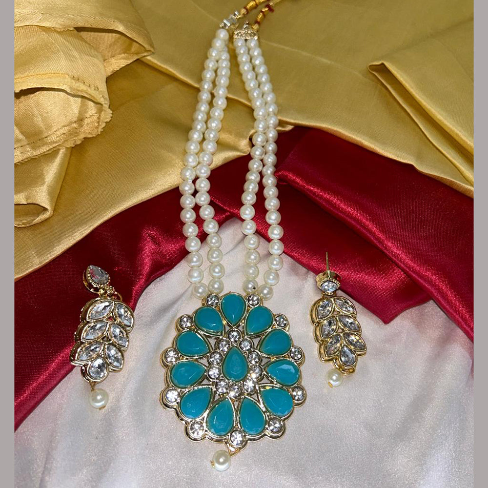 Palak Art Gold Plated Crystal Stone Necklace Set