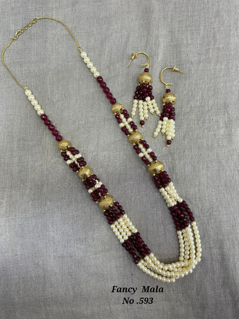 Jyoti Arts Gold Plated Beads Long Necklace Set