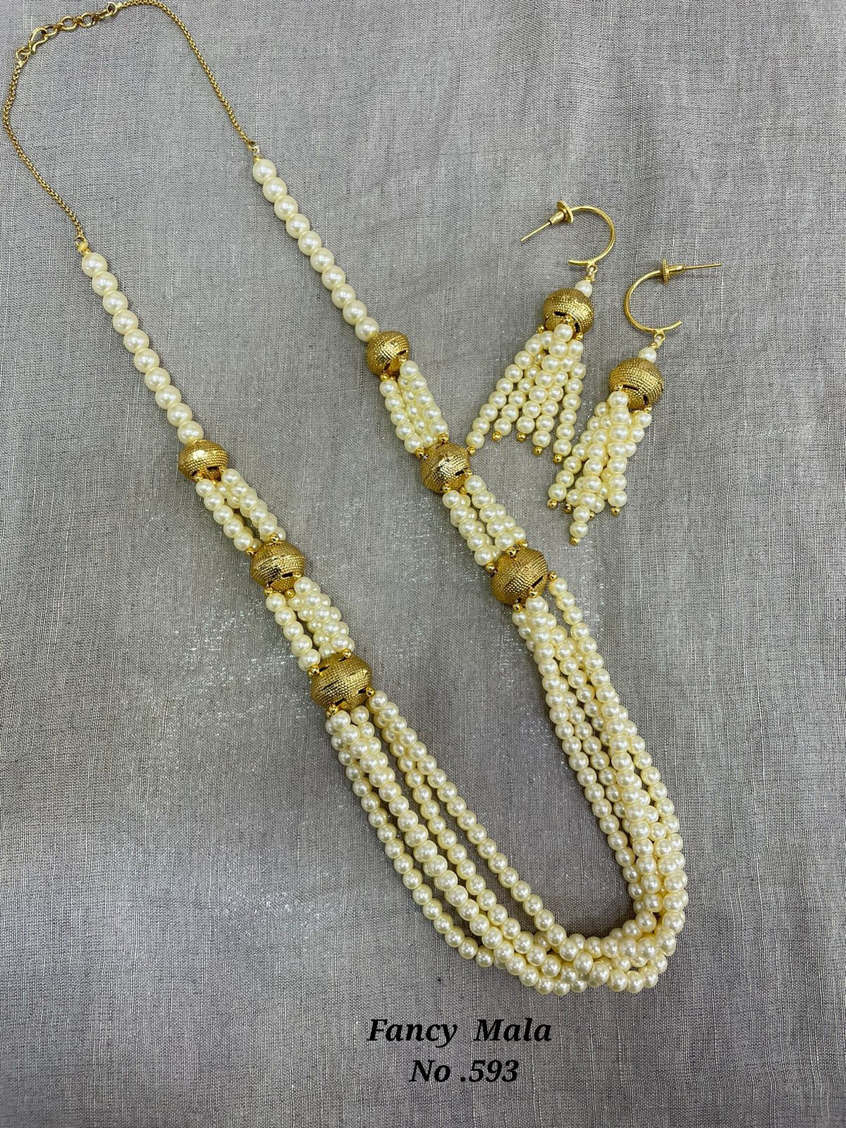 Jyoti Arts Gold Plated Beads Long Necklace Set