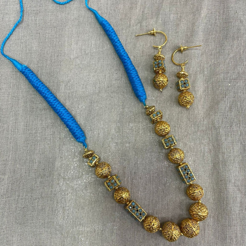 Jyoti Arts Gold Plated Beads Long Necklace Set