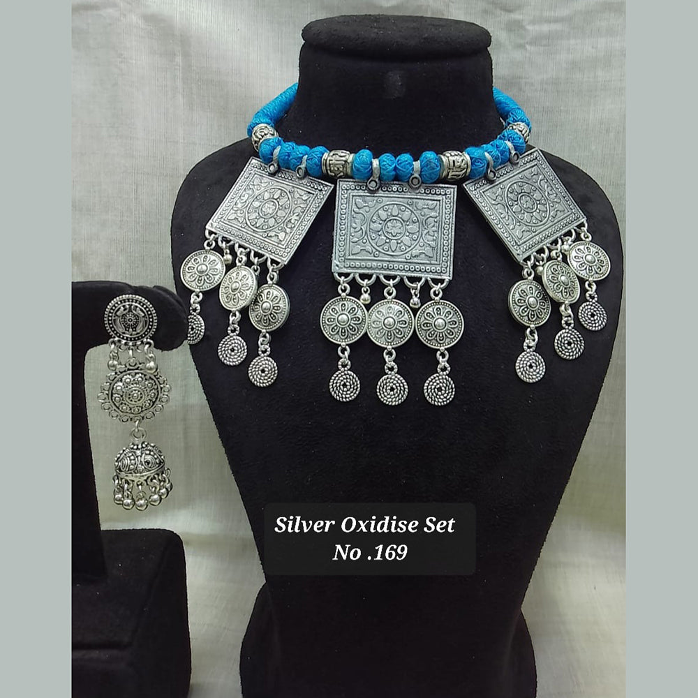 Jyoti Arts Oxidised Plated Necklace Set