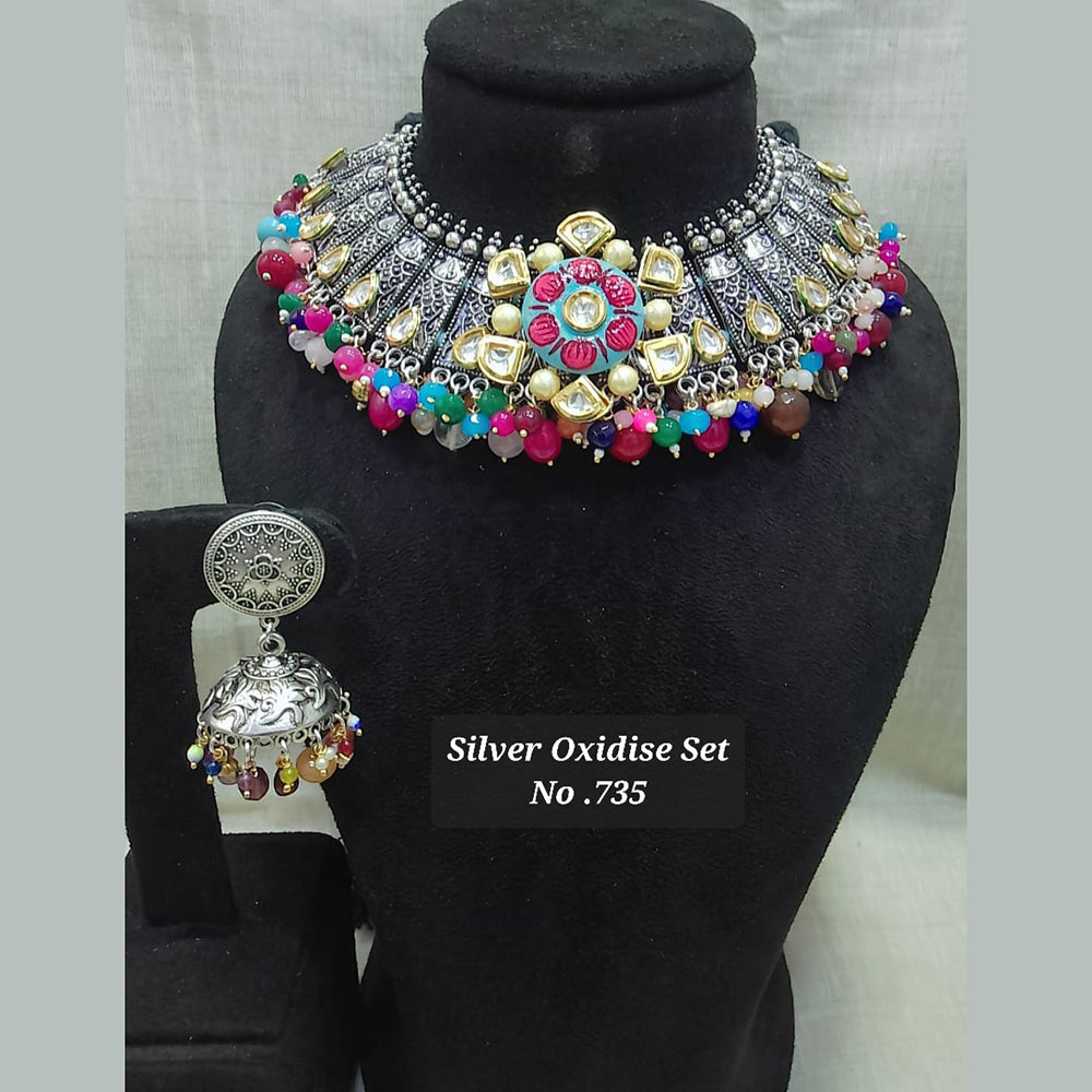 Jyoti Arts Oxidised Plated Necklace Set