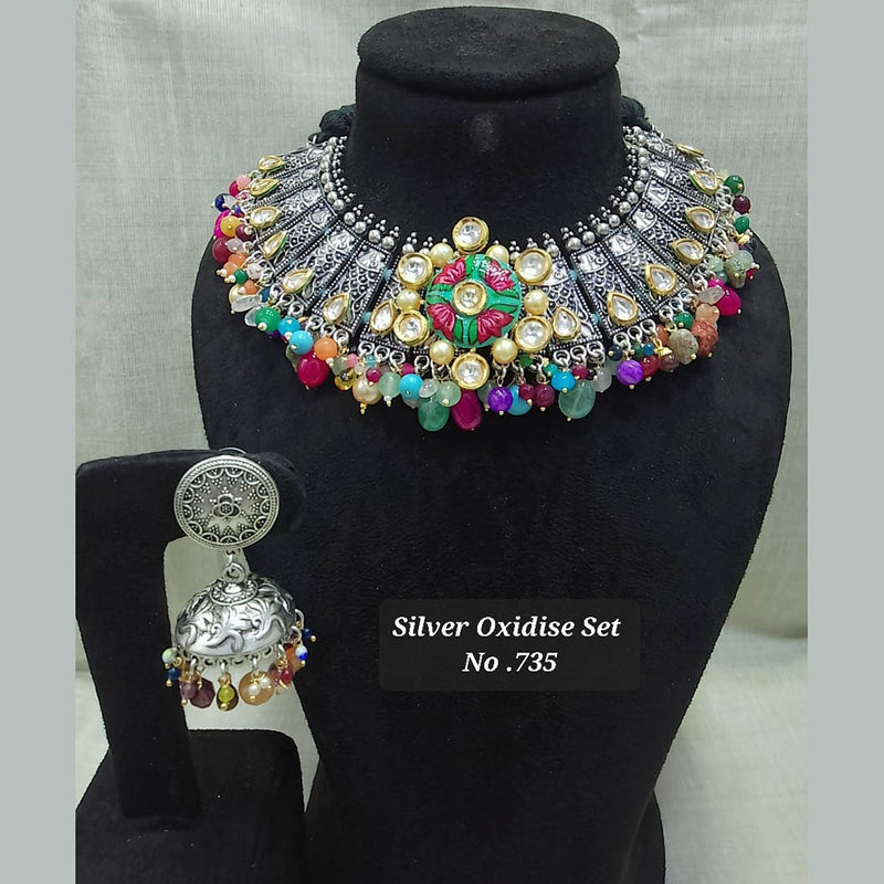 Jyoti Arts Oxidised Plated Necklace Set