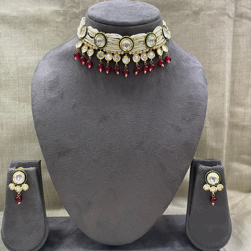 Jyoti Arts Gold Plated Kundan Choker Necklace Set