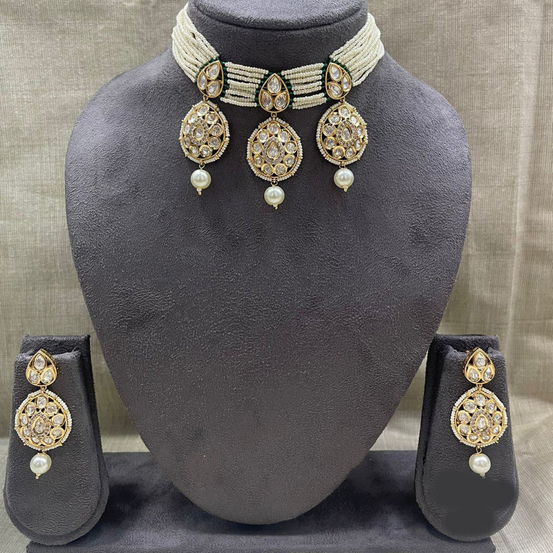 Jyoti Arts Gold Plated Kundan Choker Necklace Set