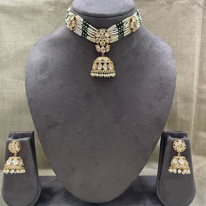 Jyoti Arts Gold Plated Kundan Choker Necklace Set