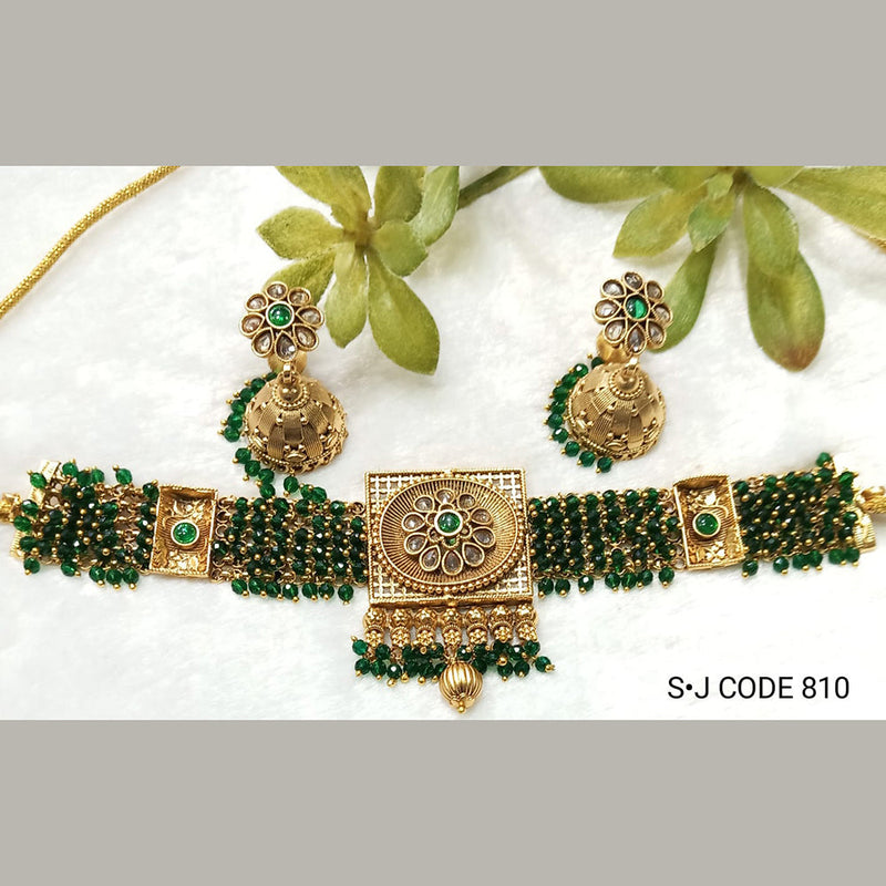 Shubham Creations Copper Gold Choker Nekclace Set